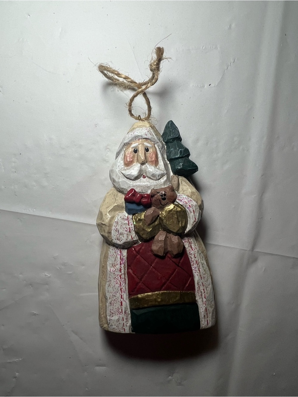 Eddie Walker Midwest of Cannon Falls Santa with Teddy Bear and Tree Ornament